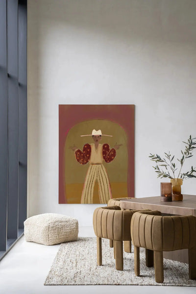 Pieuw Pieuw Burgundy - Moderne Wanddecoratie | Artprint, Glass Art & Wandkleed by Urban Cotton