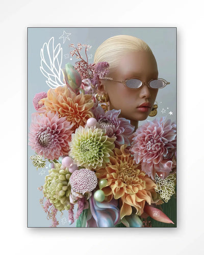 Floral Eclectic- Moderne Wanddecoratie | Artprint, Glass Art, Wandkleed by Urban Cotton