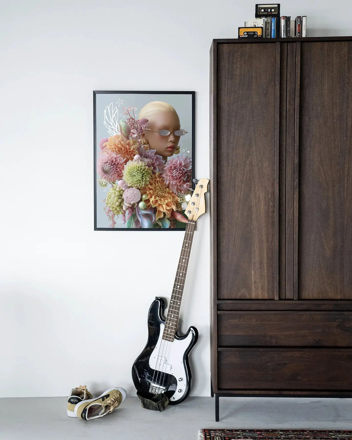 Floral Eclectic- Moderne Wanddecoratie | Artprint, Glass Art, Wandkleed by Urban Cotton