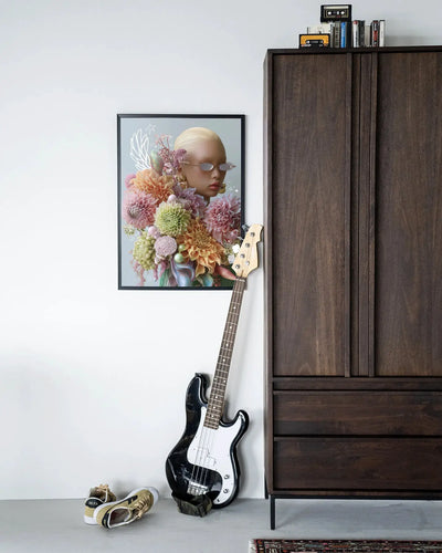 Floral Eclectic- Moderne Wanddecoratie | Artprint, Glass Art, Wandkleed by Urban Cotton