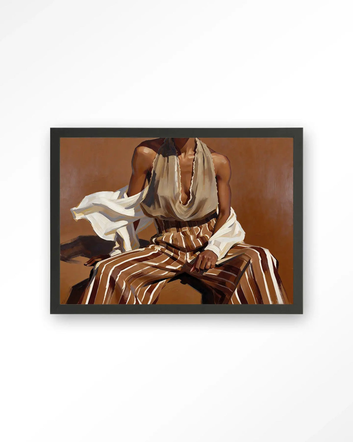Striped Pants Brown - Moderne Wanddecoratie | Artprint, Glass Art & Wandkleed by Urban Cotton