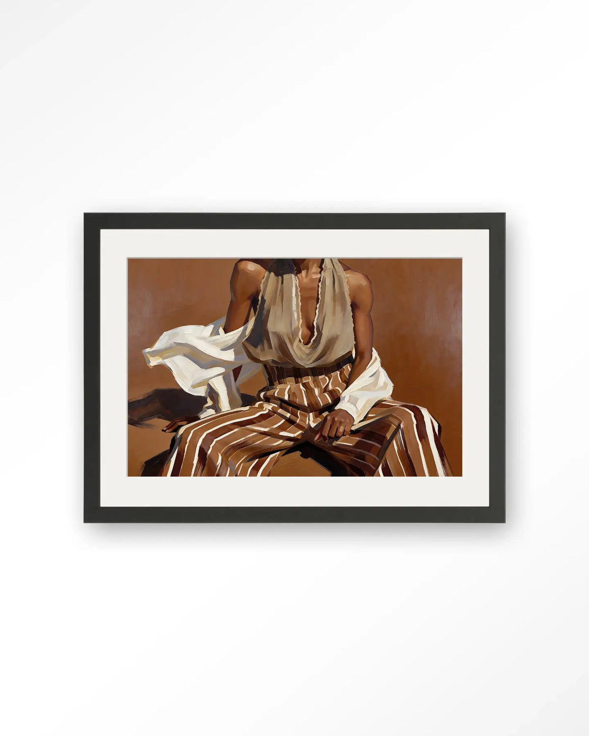 Striped Pants Brown - Moderne Wanddecoratie | Artprint, Glass Art & Wandkleed by Urban Cotton