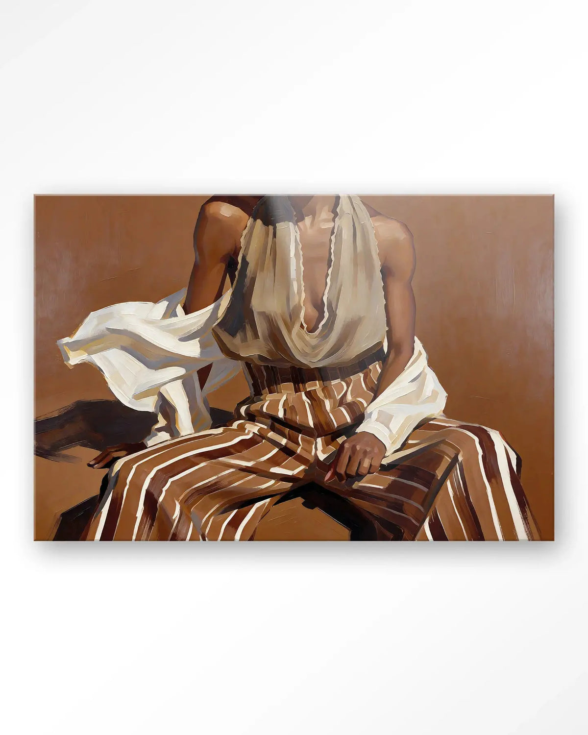 Striped Pants Brown - Moderne Wanddecoratie | Artprint, Glass Art & Wandkleed by Urban Cotton