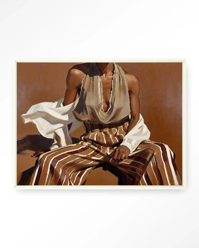 Striped Pants Brown - Moderne Wanddecoratie | Artprint, Glass Art & Wandkleed by Urban Cotton