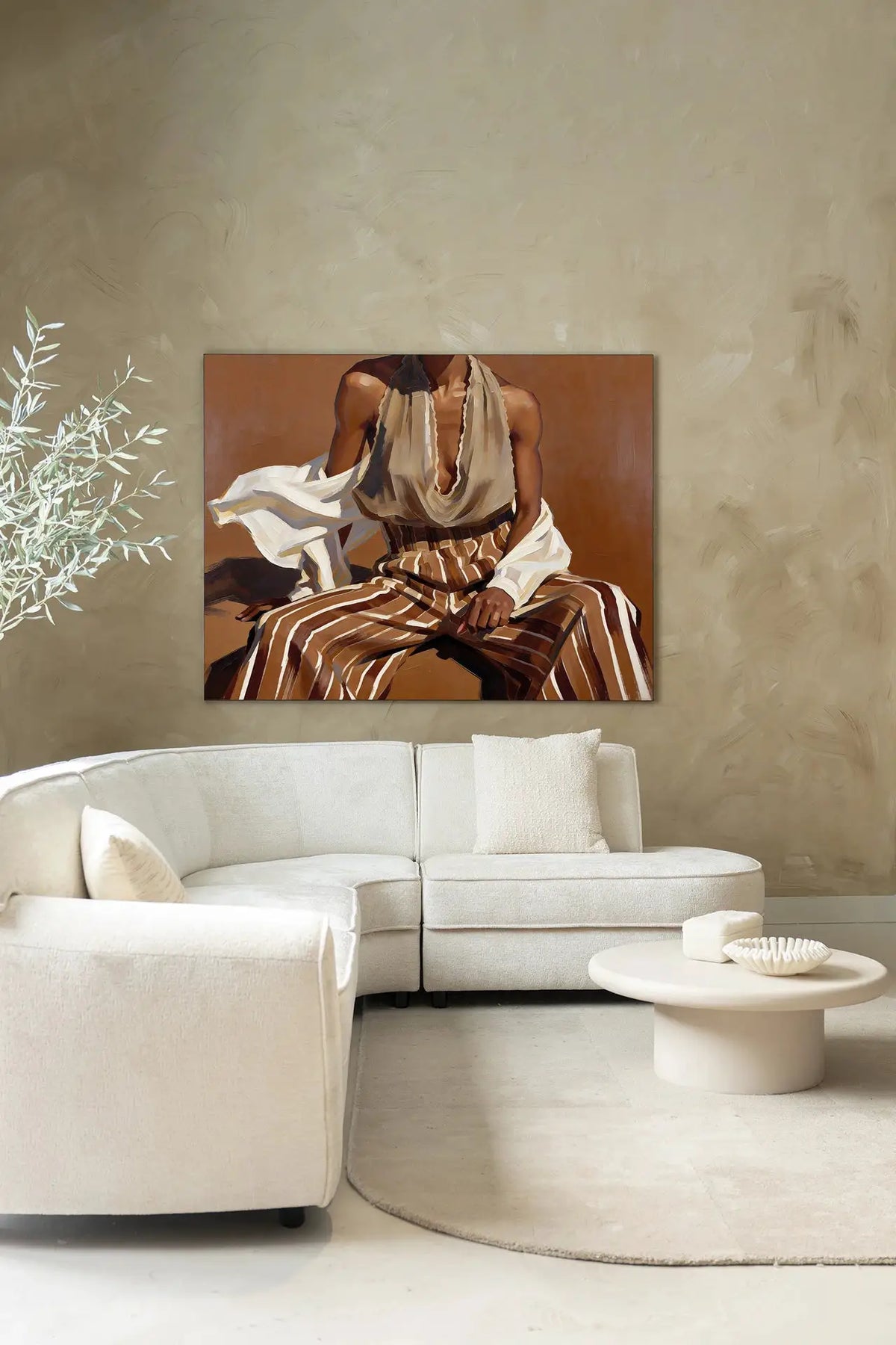 Striped Pants Brown - Moderne Wanddecoratie | Artprint, Glass Art & Wandkleed by Urban Cotton