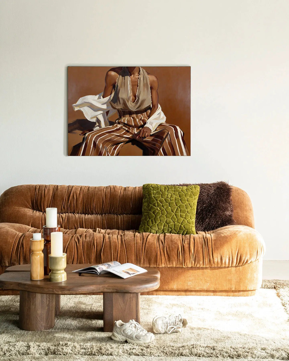 Striped Pants Brown - Moderne Wanddecoratie | Artprint, Glass Art & Wandkleed by Urban Cotton