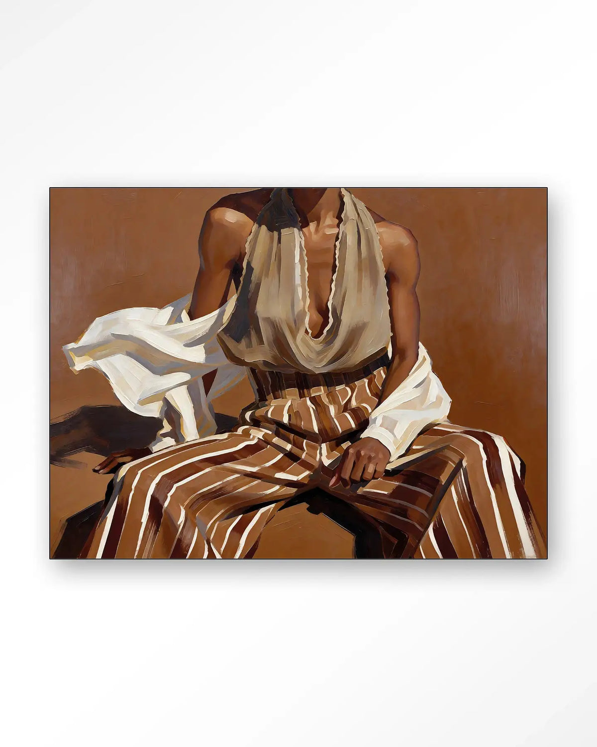 Striped Pants Brown - Moderne Wanddecoratie | Artprint, Glass Art & Wandkleed by Urban Cotton