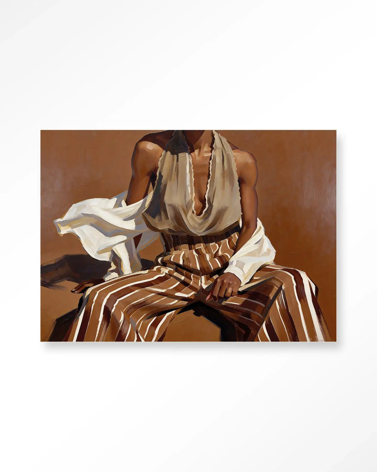 Striped Pants Brown - Moderne Wanddecoratie | Artprint, Glass Art & Wandkleed by Urban Cotton