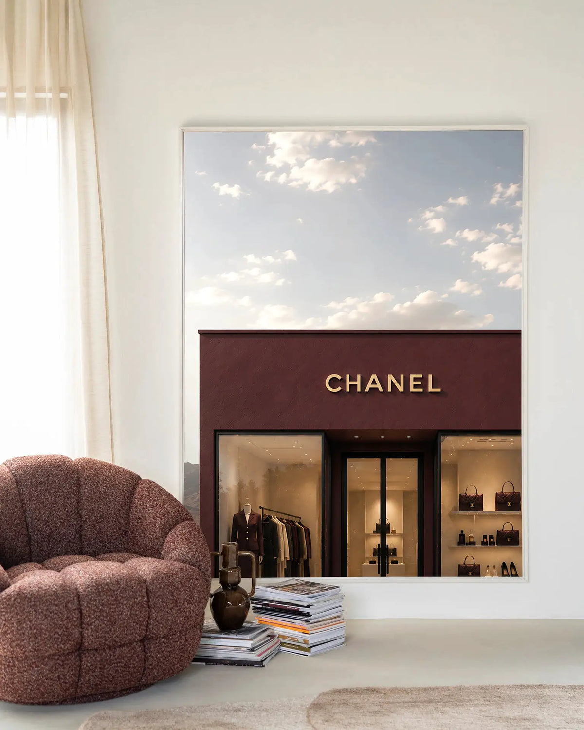 Luxury Boutique Red - Moderne Wanddecoratie | Artprint, Glass Art & Wandkleed by Urban Cotton