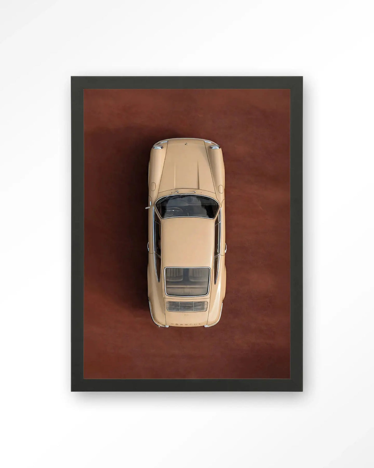 Topview Porsche Beige - Moderne Wanddecoratie | Artprint, Glass Art & Wandkleed by Urban Cotton