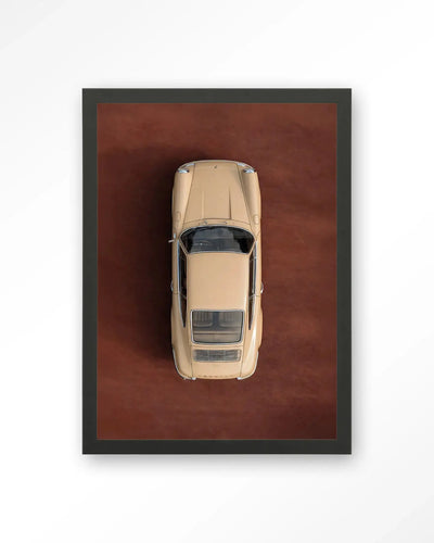 Topview Porsche Beige - Moderne Wanddecoratie | Artprint, Glass Art & Wandkleed by Urban Cotton