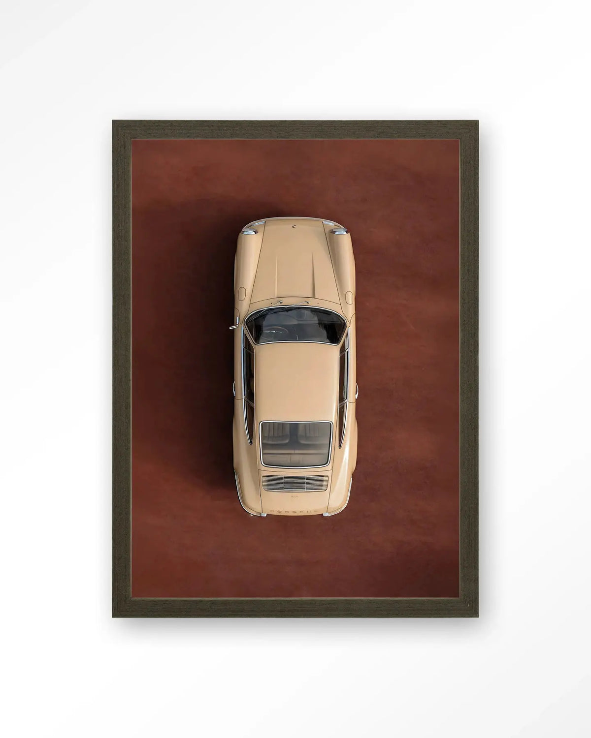 Topview Porsche Beige - Moderne Wanddecoratie | Artprint, Glass Art & Wandkleed by Urban Cotton