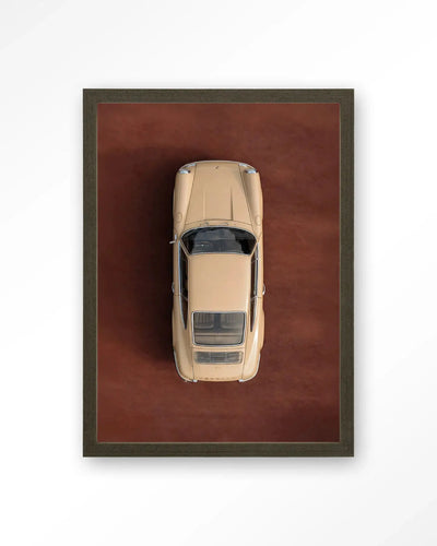 Topview Porsche Beige - Moderne Wanddecoratie | Artprint, Glass Art & Wandkleed by Urban Cotton