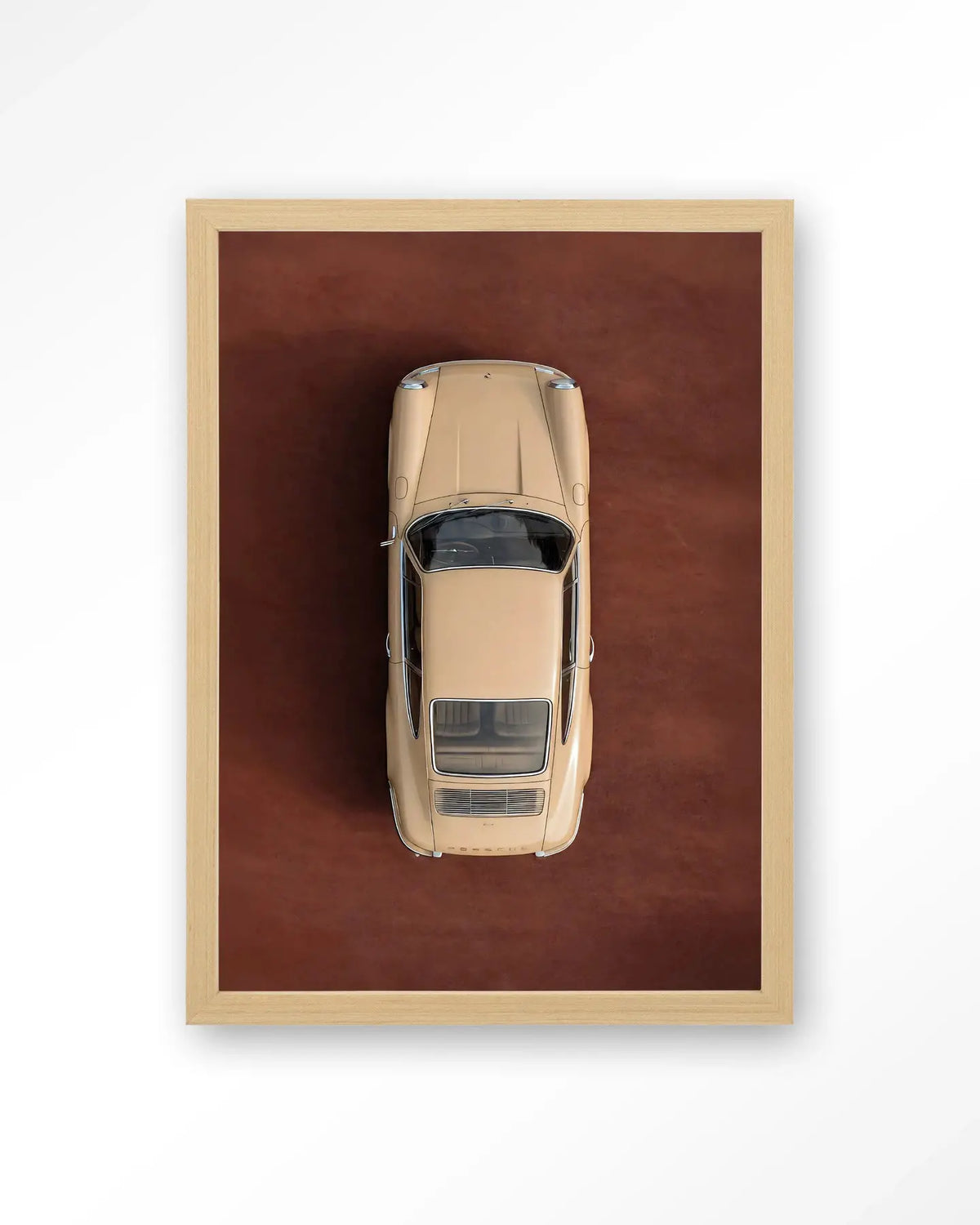 Topview Porsche Beige - Moderne Wanddecoratie | Artprint, Glass Art & Wandkleed by Urban Cotton