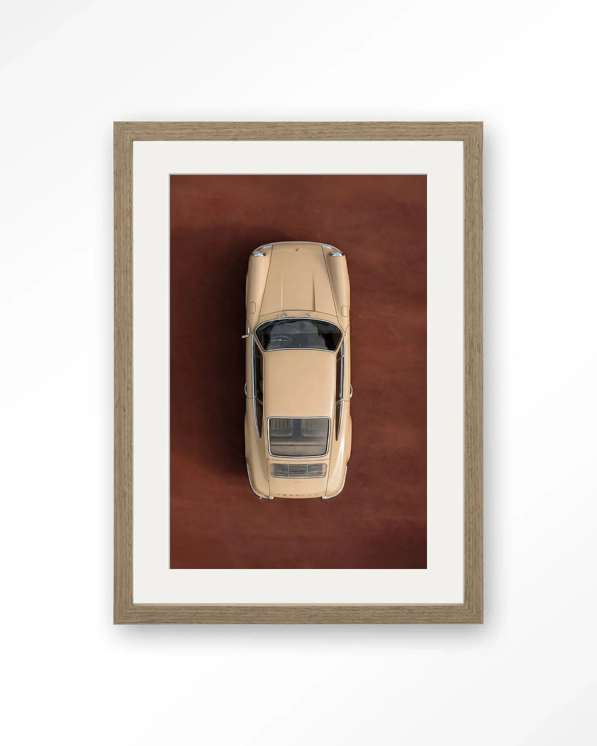 Topview Porsche Beige - Moderne Wanddecoratie | Artprint, Glass Art & Wandkleed by Urban Cotton