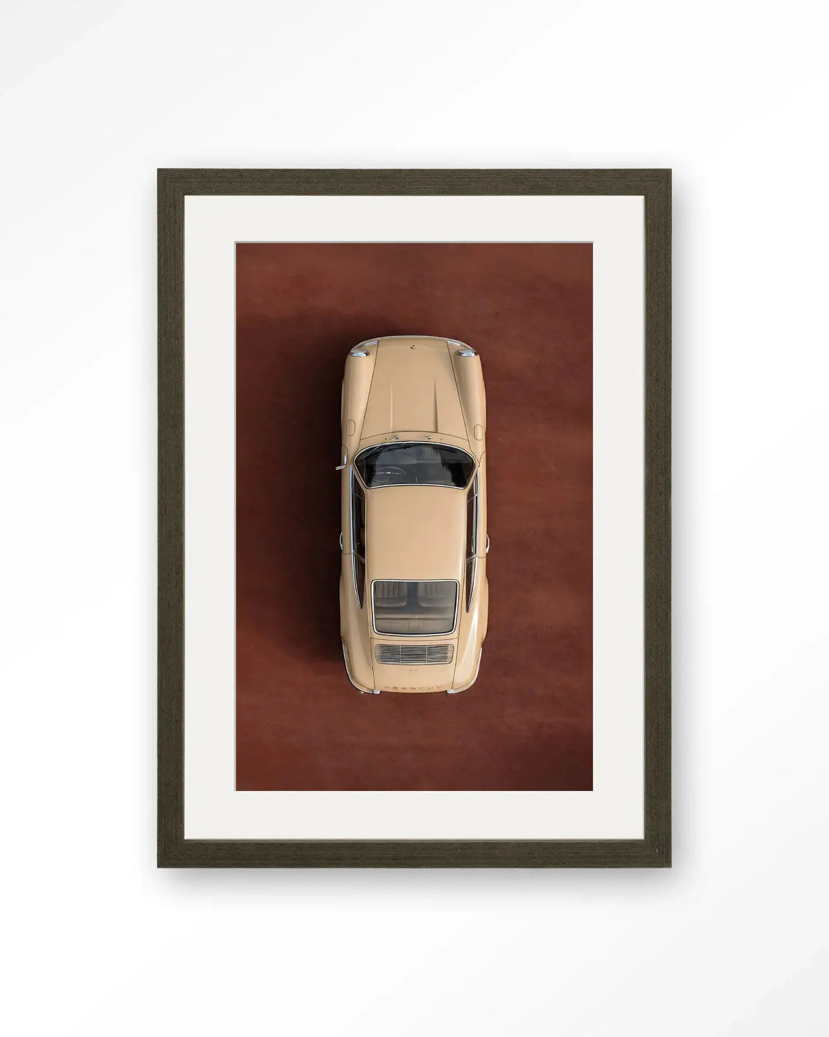 Topview Porsche Beige - Moderne Wanddecoratie | Artprint, Glass Art & Wandkleed by Urban Cotton