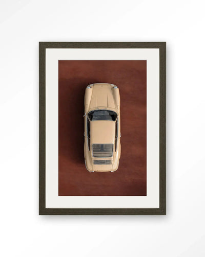 Topview Porsche Beige - Moderne Wanddecoratie | Artprint, Glass Art & Wandkleed by Urban Cotton