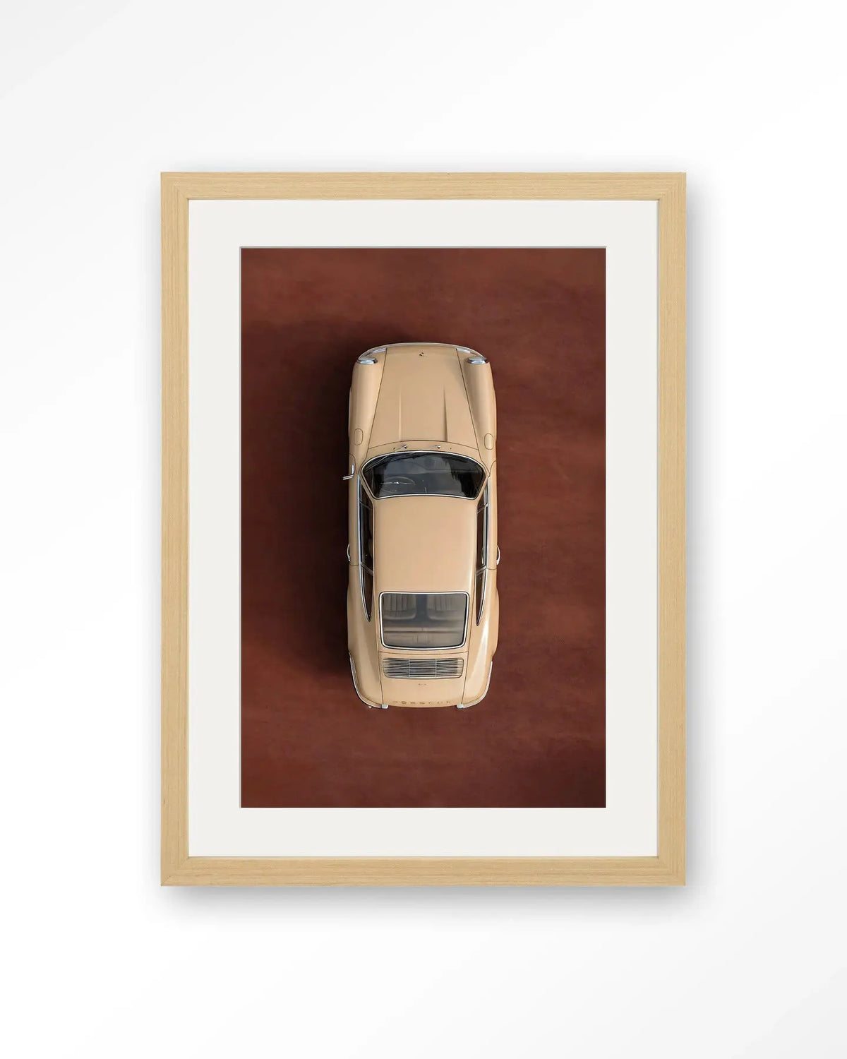 Topview Porsche Beige - Moderne Wanddecoratie | Artprint, Glass Art & Wandkleed by Urban Cotton