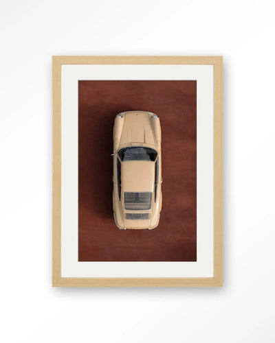 Topview Porsche Beige - Moderne Wanddecoratie | Artprint, Glass Art & Wandkleed by Urban Cotton