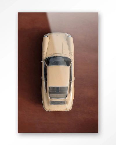 Topview Porsche Beige - Moderne Wanddecoratie | Artprint, Glass Art & Wandkleed by Urban Cotton