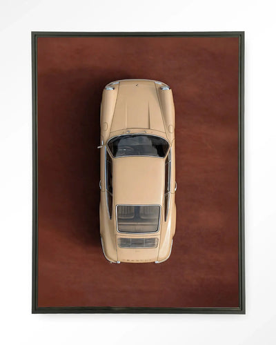 Topview Porsche Beige - Moderne Wanddecoratie | Artprint, Glass Art & Wandkleed by Urban Cotton