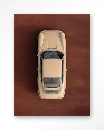 Topview Porsche Beige - Moderne Wanddecoratie | Artprint, Glass Art & Wandkleed by Urban Cotton