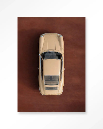 Topview Porsche Beige - Moderne Wanddecoratie | Artprint, Glass Art & Wandkleed by Urban Cotton