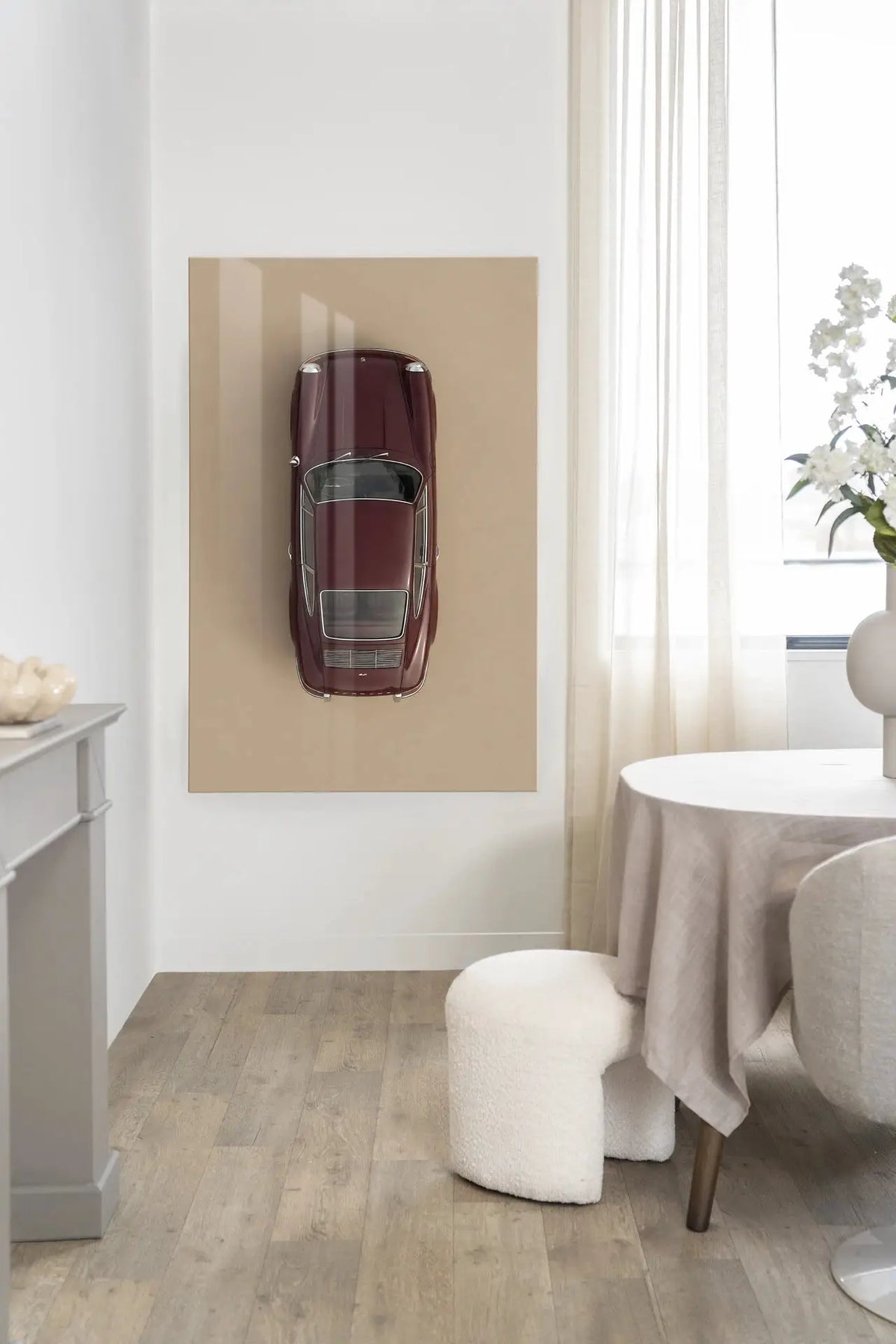 Topview Porsche Red - Moderne Wanddecoratie | Artprint, Glass Art & Wandkleed by Urban Cotton