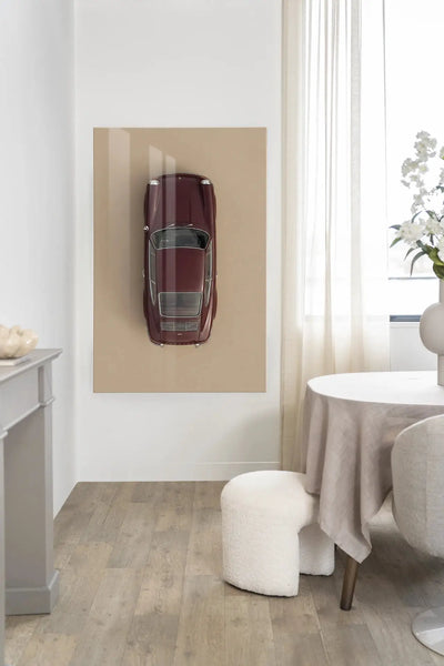 Topview Porsche Red - Moderne Wanddecoratie | Artprint, Glass Art & Wandkleed by Urban Cotton