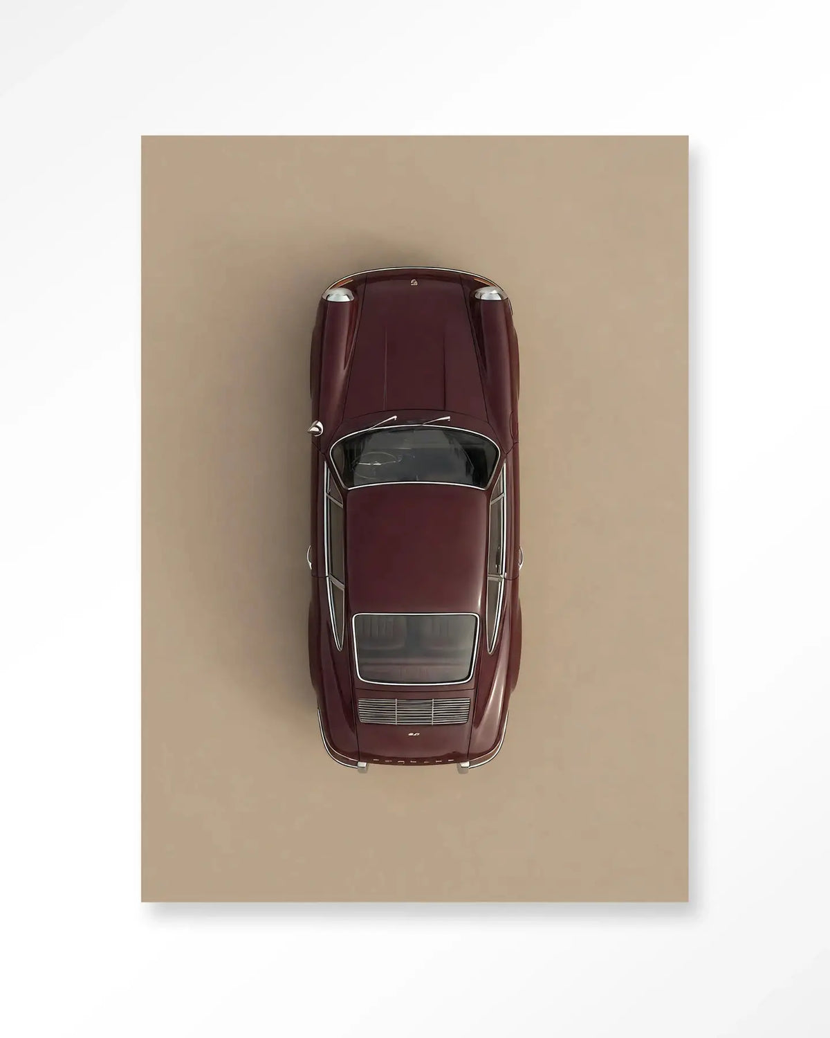 Topview Porsche Red - Moderne Wanddecoratie | Artprint, Glass Art & Wandkleed by Urban Cotton