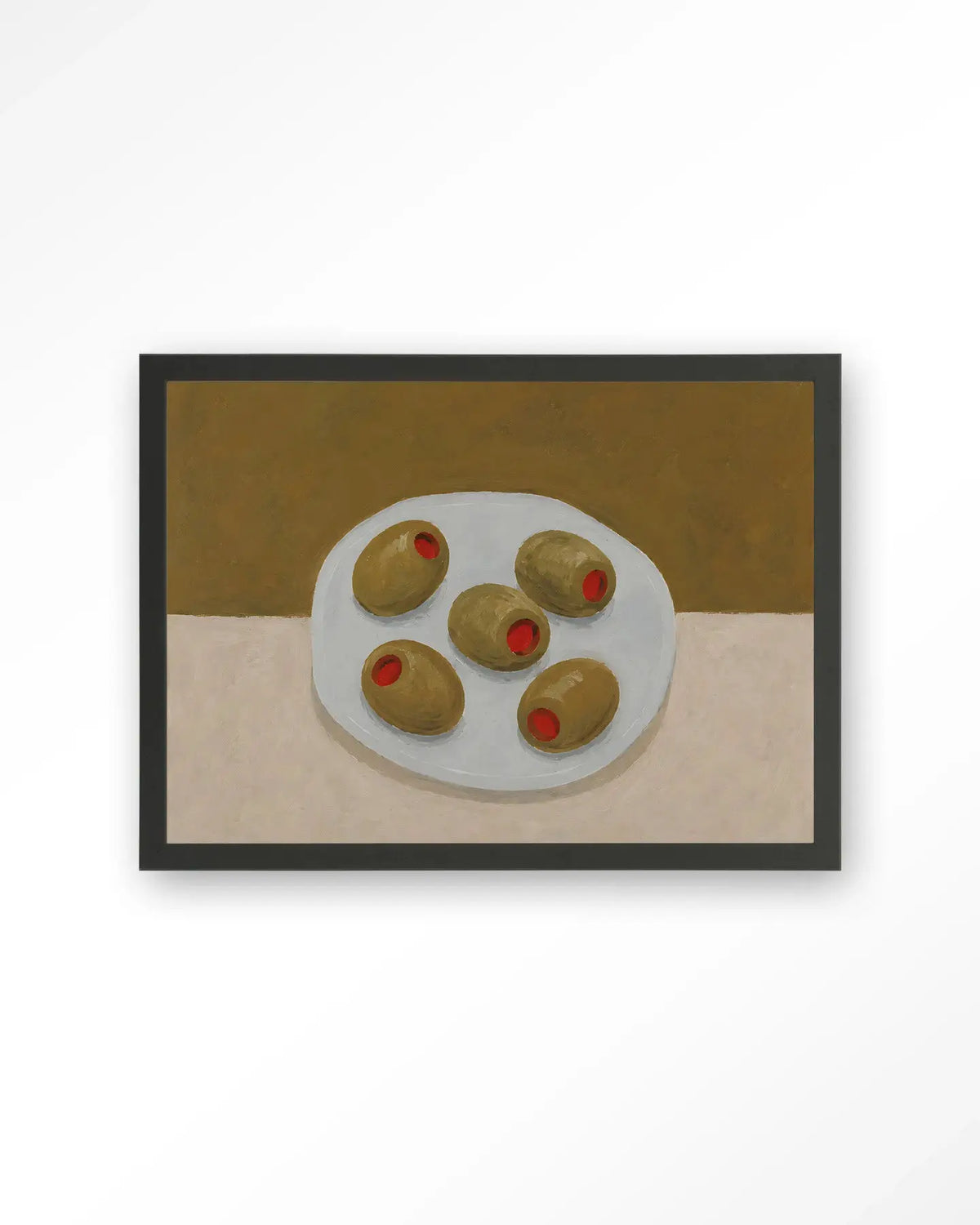 Olives On A Plate - Moderne Wanddecoratie | Artprint, Glass Art & Wandkleed by Urban Cotton