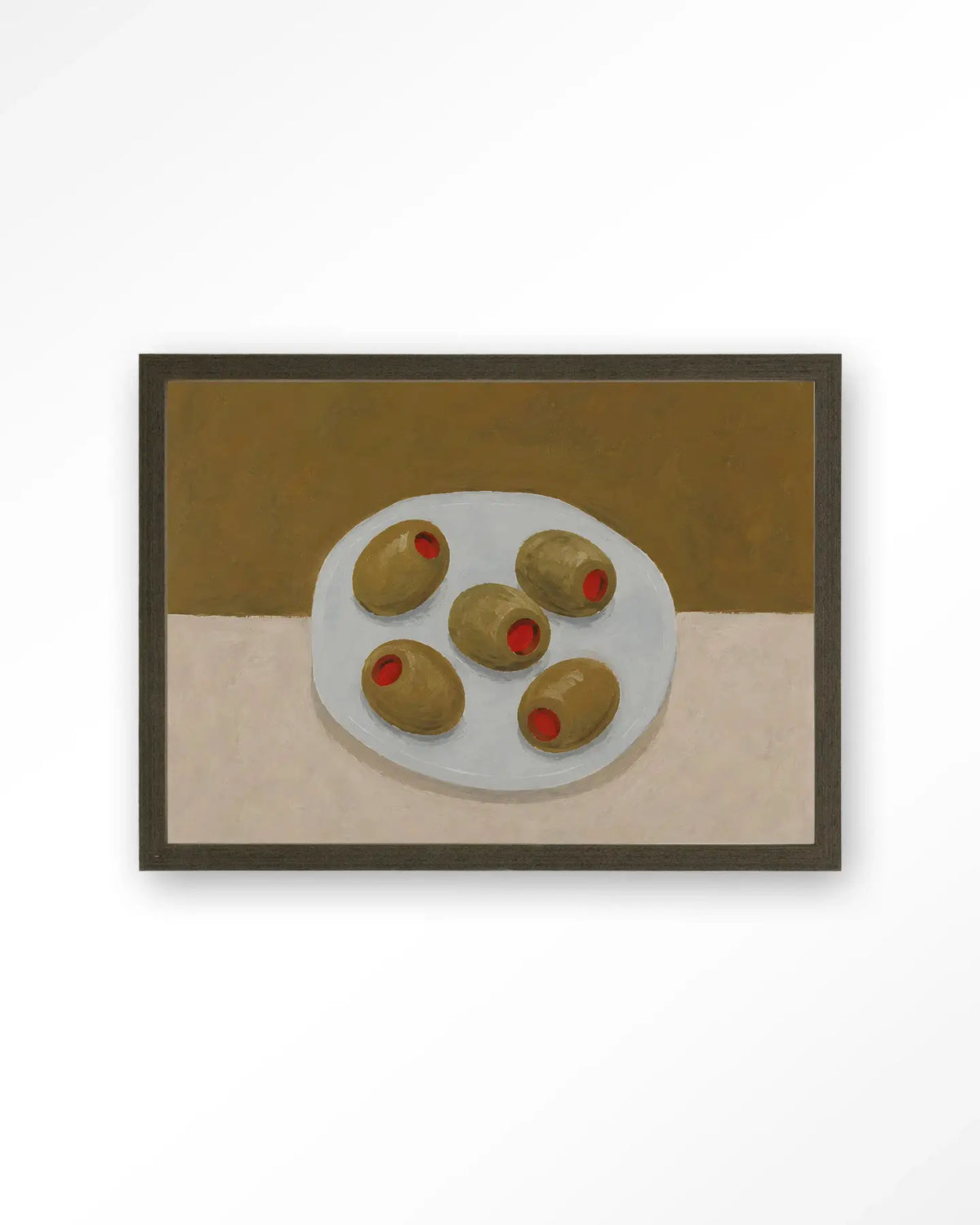 Olives On A Plate - Moderne Wanddecoratie | Artprint, Glass Art & Wandkleed by Urban Cotton