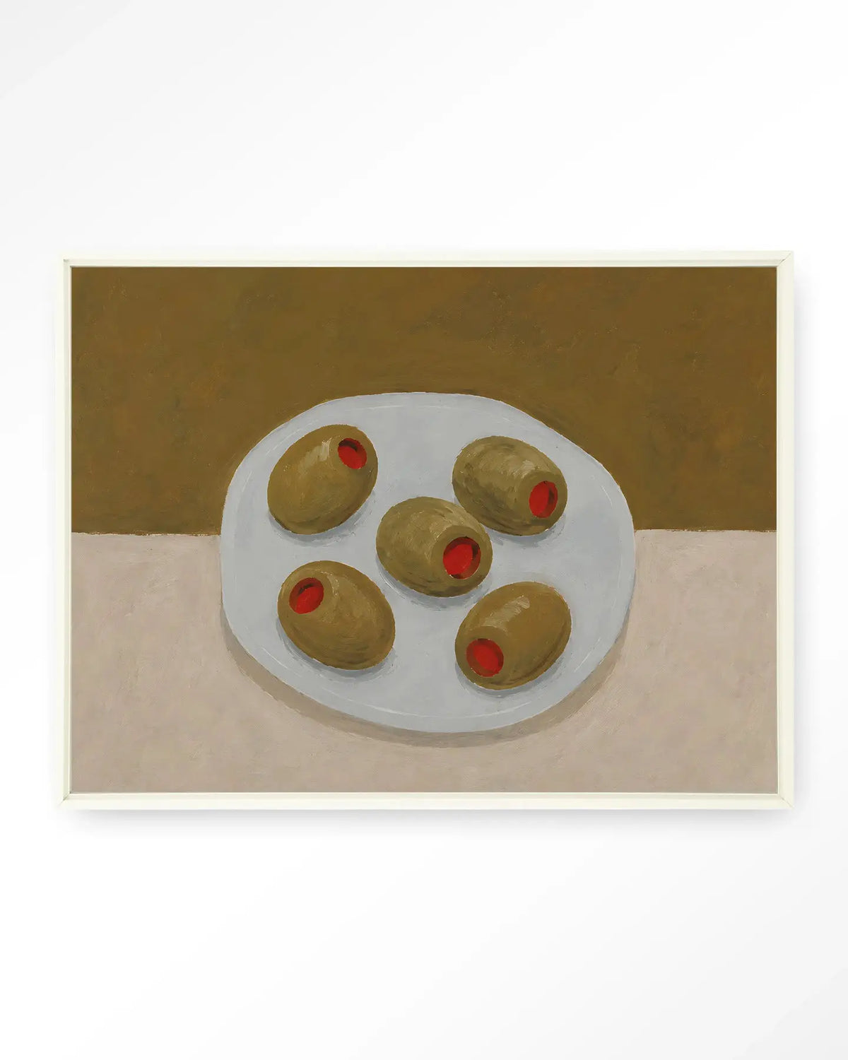 Olives On A Plate - Moderne Wanddecoratie | Artprint, Glass Art & Wandkleed by Urban Cotton
