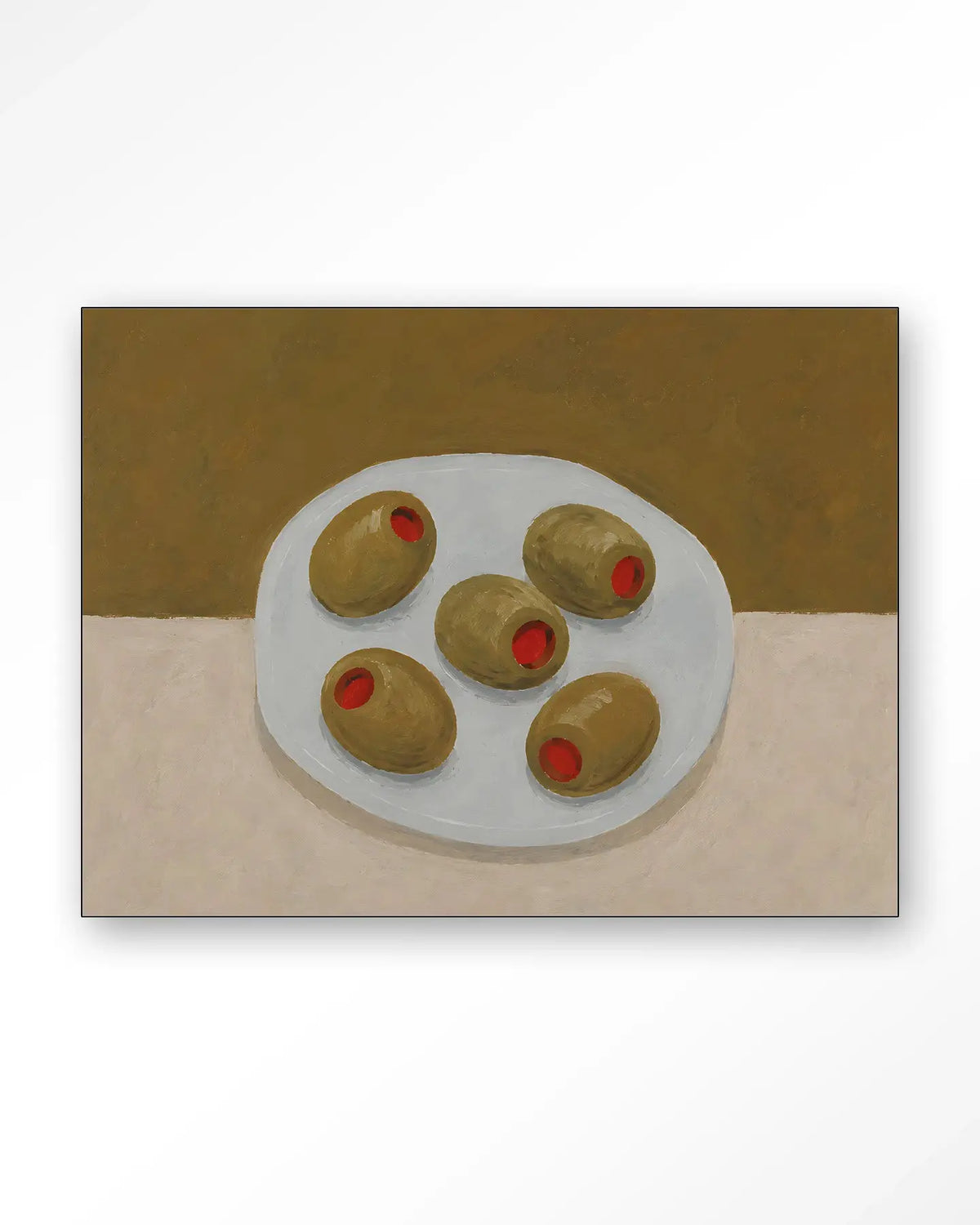 Olives On A Plate - Moderne Wanddecoratie | Artprint, Glass Art & Wandkleed by Urban Cotton
