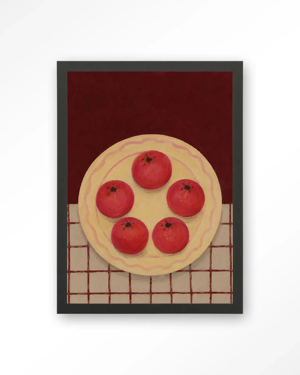 Tomatos On A Plate - Moderne Wanddecoratie | Artprint, Glass Art & Wandkleed by Urban Cotton