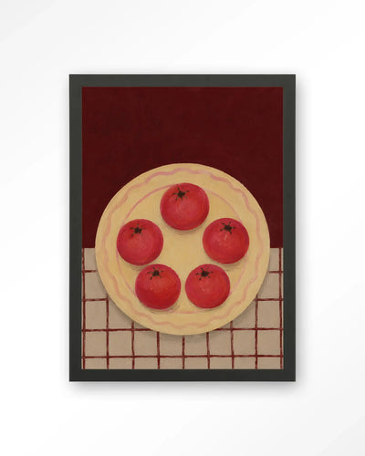 Tomatos On A Plate - Moderne Wanddecoratie | Artprint, Glass Art & Wandkleed by Urban Cotton