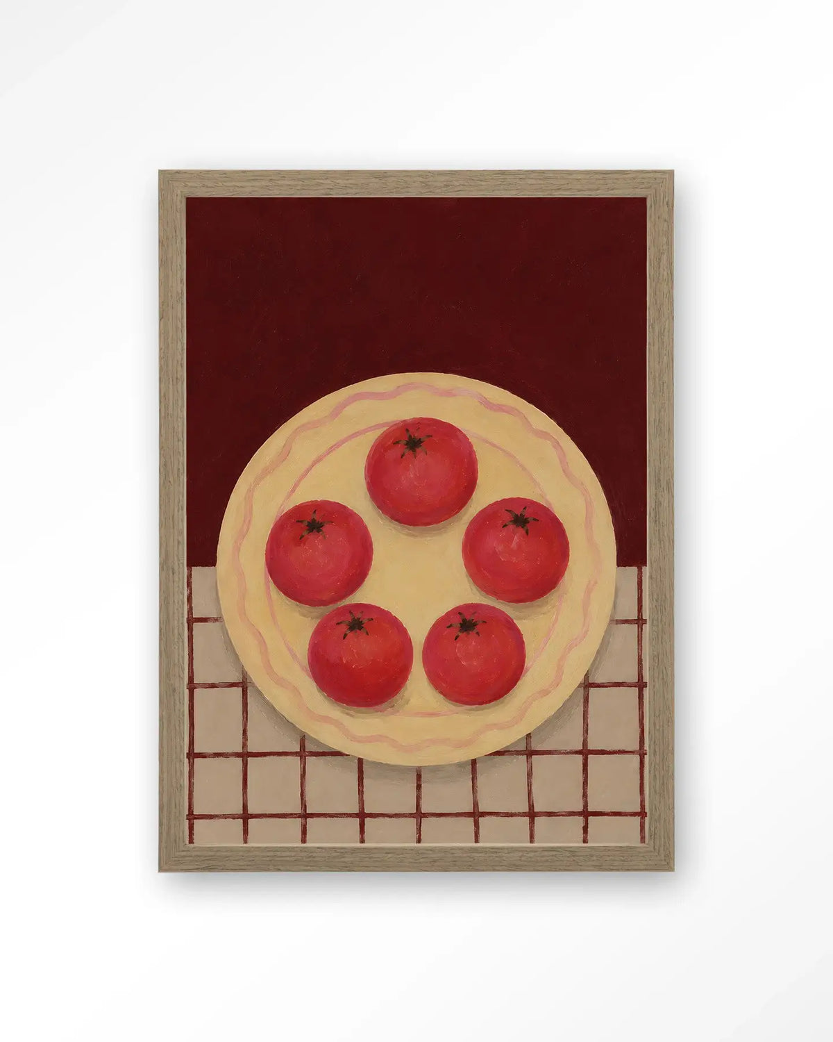 Tomatos On A Plate - Moderne Wanddecoratie | Artprint, Glass Art & Wandkleed by Urban Cotton