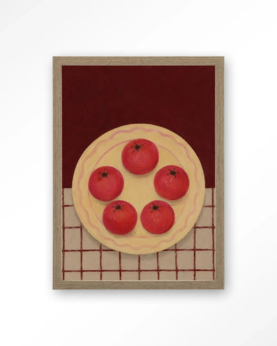 Tomatos On A Plate - Moderne Wanddecoratie | Artprint, Glass Art & Wandkleed by Urban Cotton