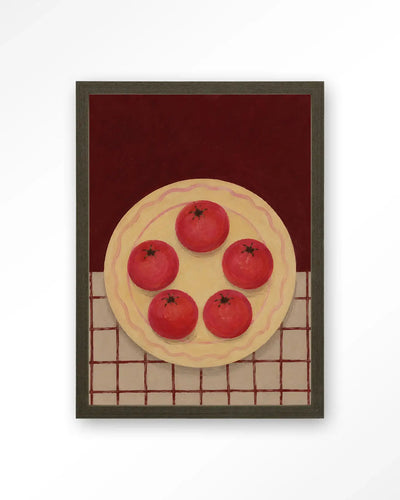 Tomatos On A Plate - Moderne Wanddecoratie | Artprint, Glass Art & Wandkleed by Urban Cotton