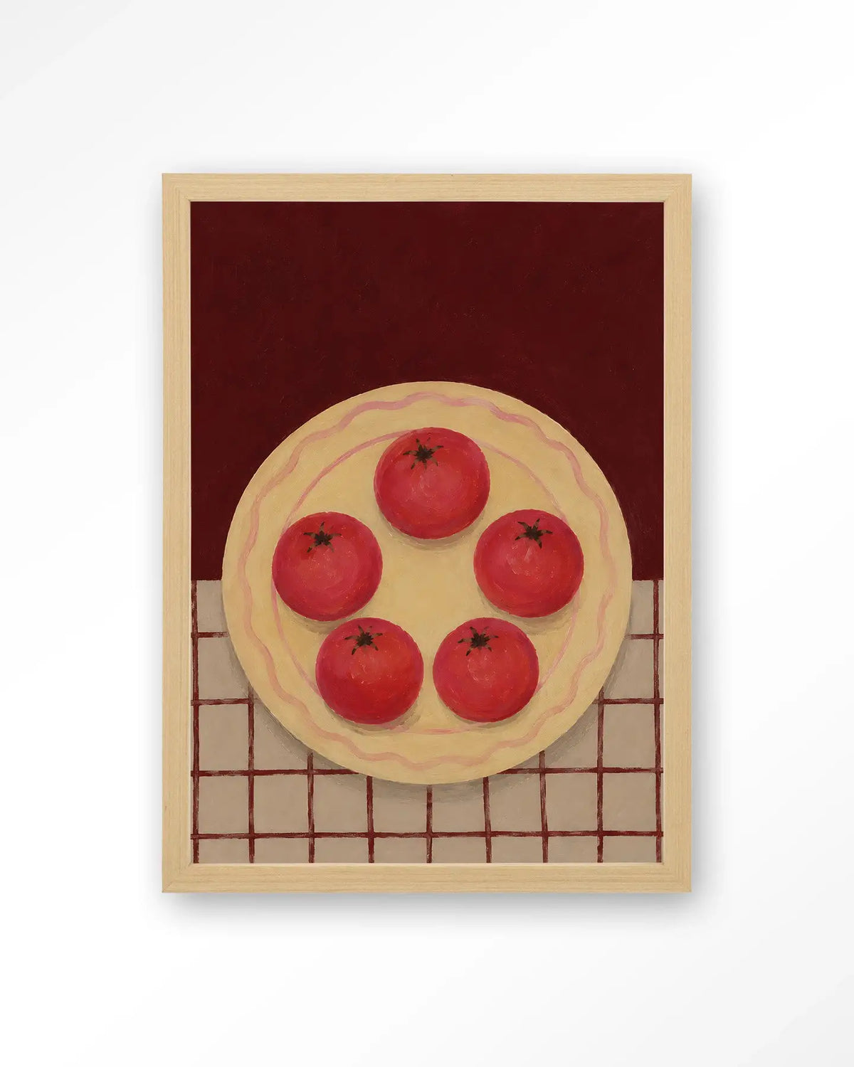 Tomatos On A Plate - Moderne Wanddecoratie | Artprint, Glass Art & Wandkleed by Urban Cotton