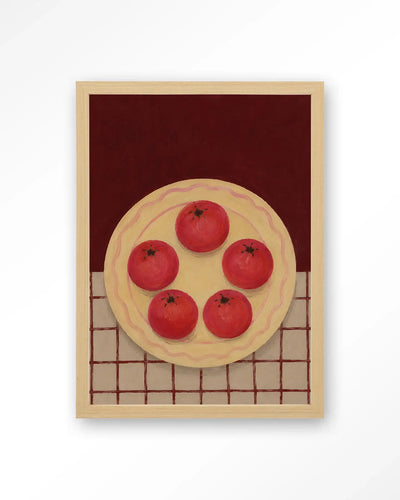 Tomatos On A Plate - Moderne Wanddecoratie | Artprint, Glass Art & Wandkleed by Urban Cotton
