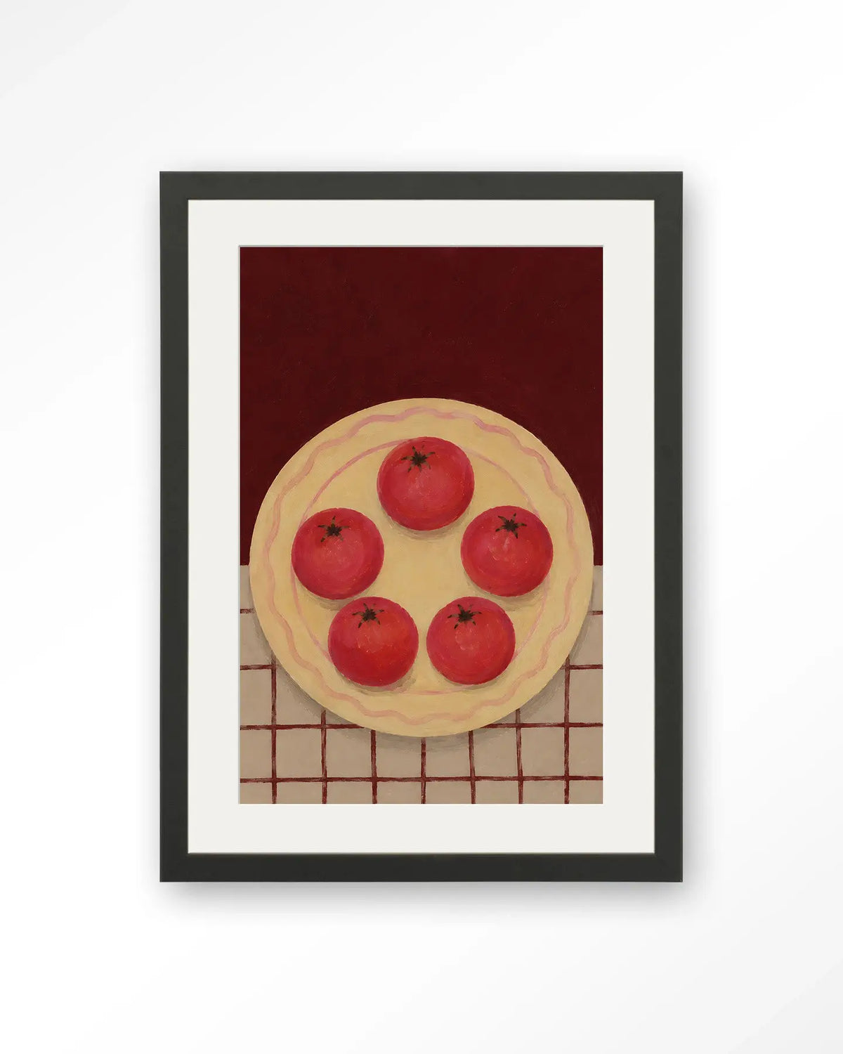 Tomatos On A Plate - Moderne Wanddecoratie | Artprint, Glass Art & Wandkleed by Urban Cotton