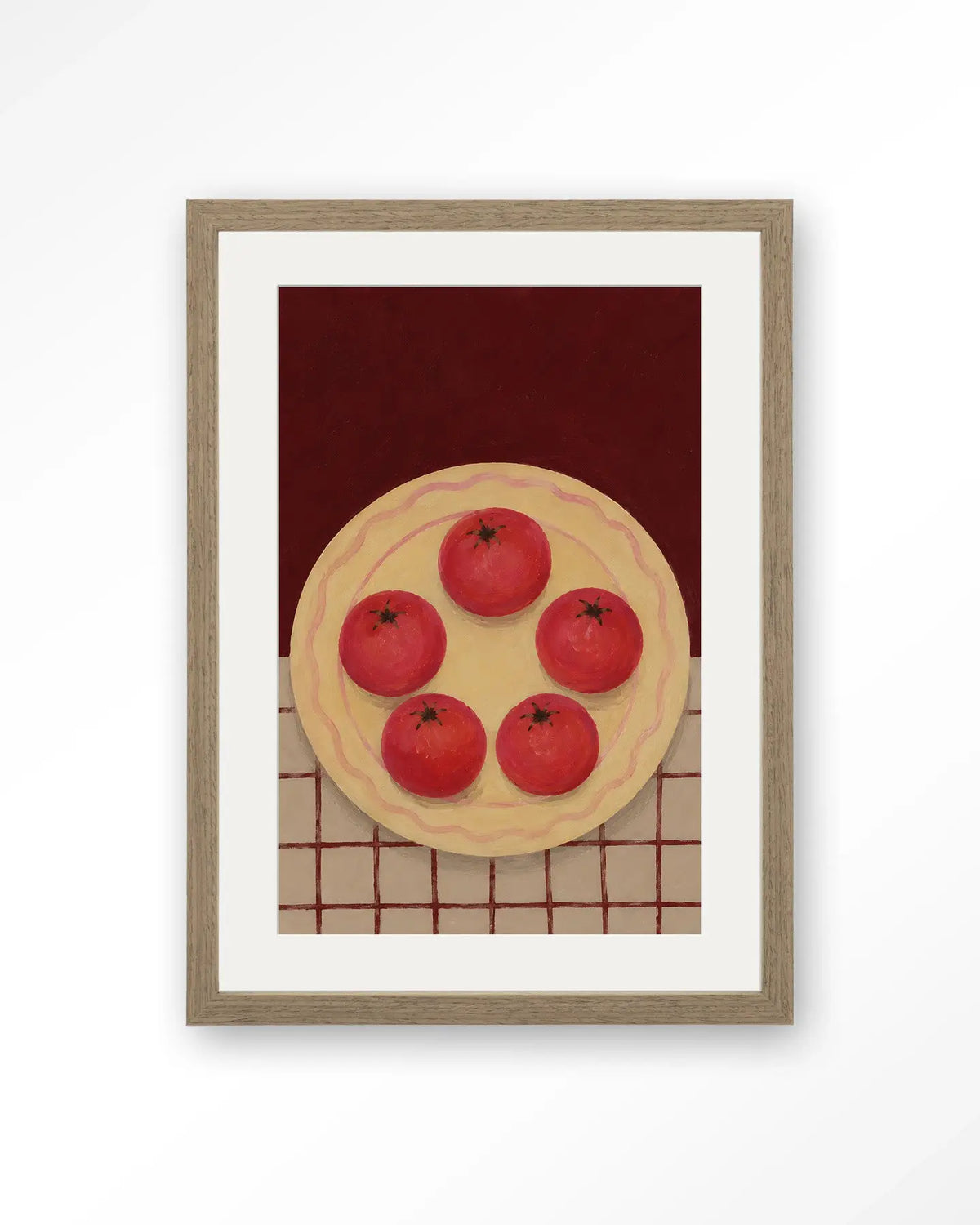 Tomatos On A Plate - Moderne Wanddecoratie | Artprint, Glass Art & Wandkleed by Urban Cotton