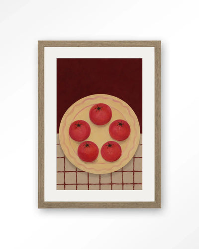 Tomatos On A Plate - Moderne Wanddecoratie | Artprint, Glass Art & Wandkleed by Urban Cotton