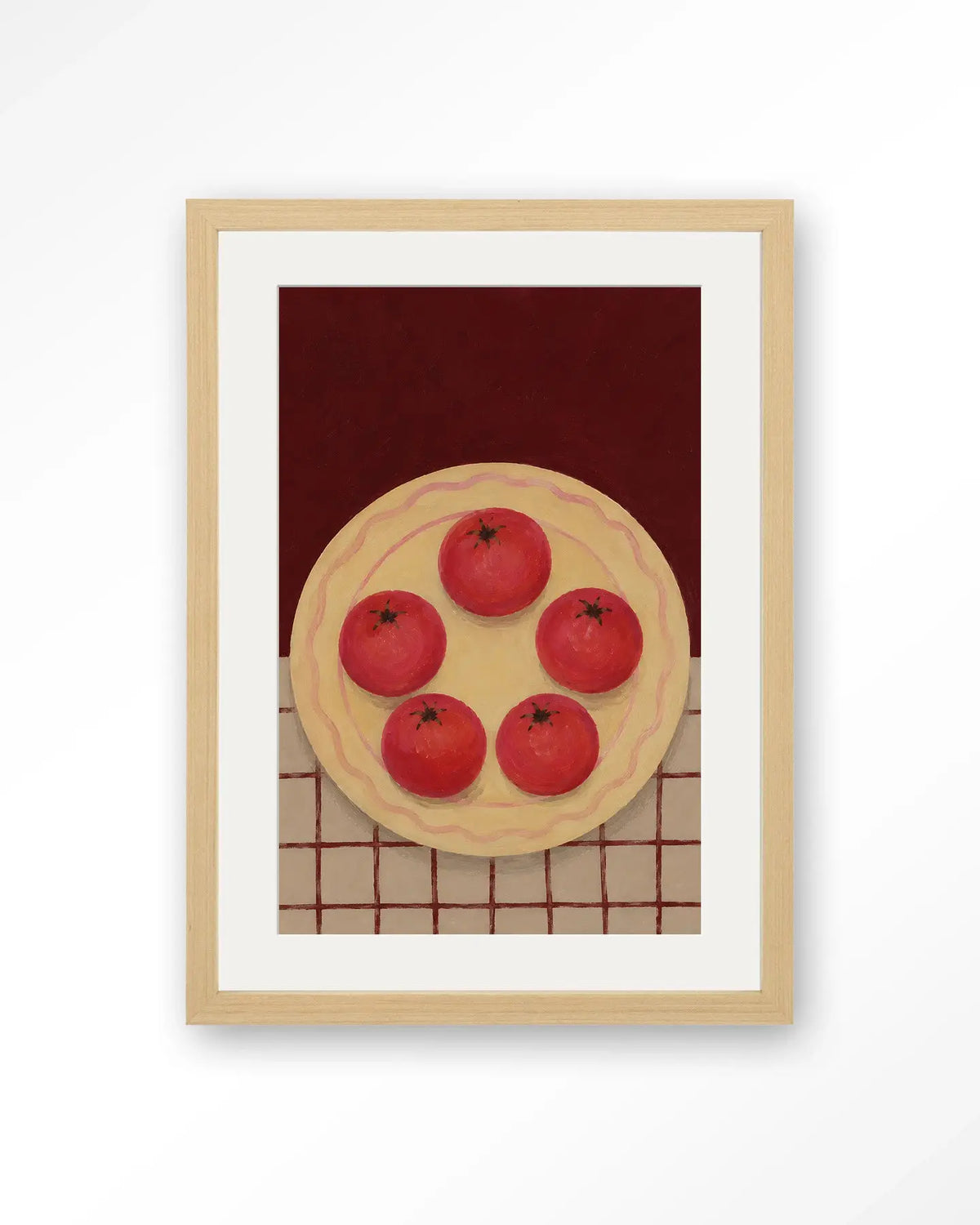 Tomatos On A Plate - Moderne Wanddecoratie | Artprint, Glass Art & Wandkleed by Urban Cotton