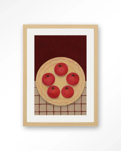 Tomatos On A Plate - Moderne Wanddecoratie | Artprint, Glass Art & Wandkleed by Urban Cotton
