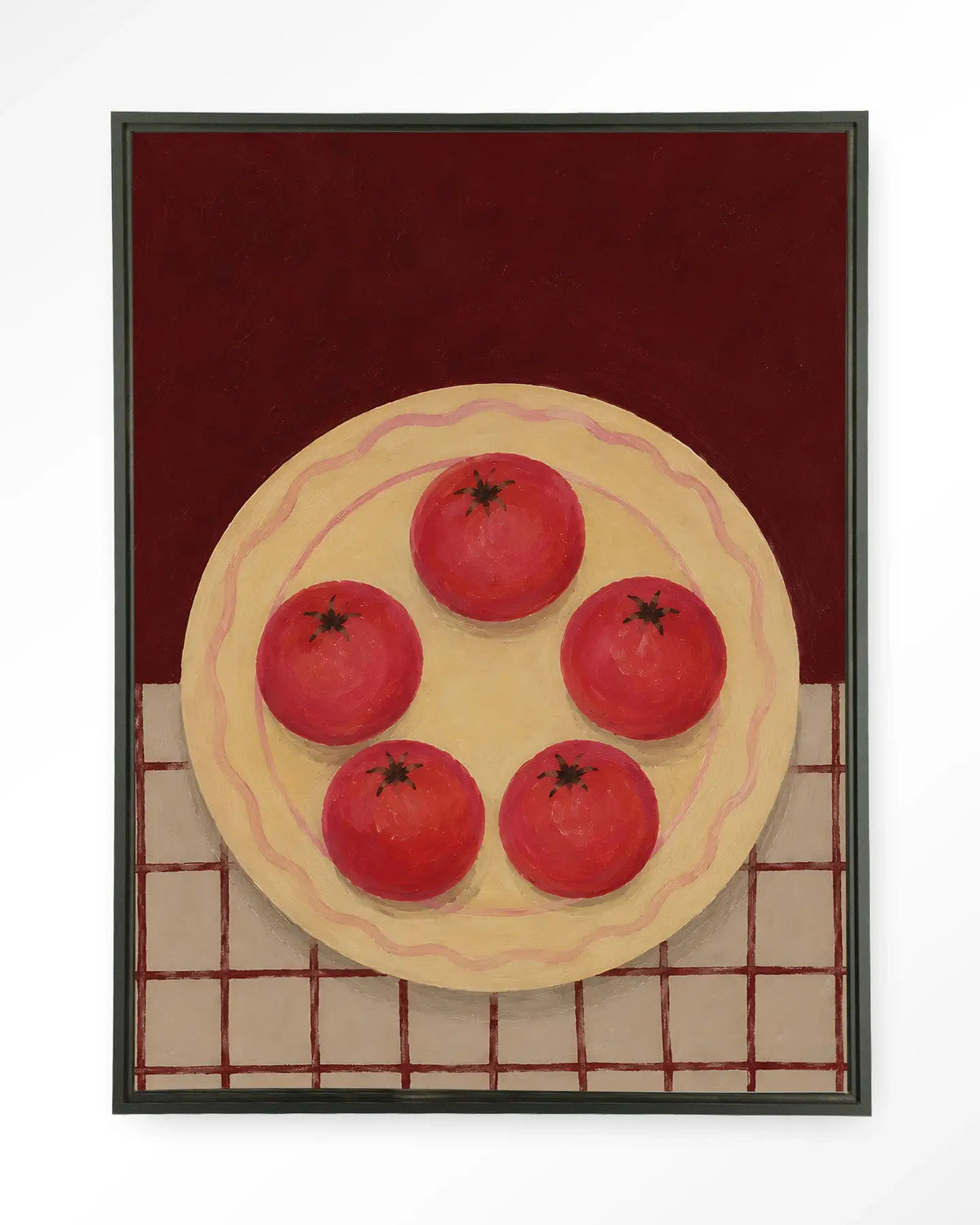 Tomatos On A Plate - Moderne Wanddecoratie | Artprint, Glass Art & Wandkleed by Urban Cotton