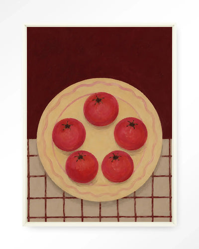 Tomatos On A Plate - Moderne Wanddecoratie | Artprint, Glass Art & Wandkleed by Urban Cotton