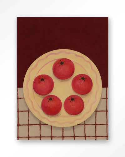 Tomatos On A Plate - Moderne Wanddecoratie | Artprint, Glass Art & Wandkleed by Urban Cotton