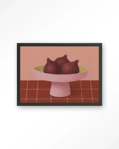 Onions In A Bowl - Moderne Wanddecoratie | Artprint, Glass Art & Wandkleed by Urban Cotton